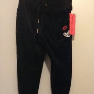 Betsey Johnson Velour Velvet Joggers Sweatpants S